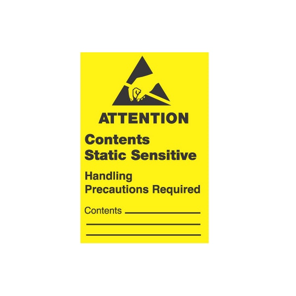 1-3/4x2-1/2, Attention Contents Static Sensitive Handling, Labels